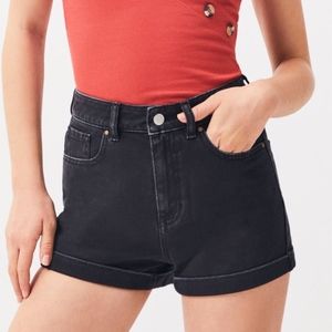 PacSun Black Cuffed Denim Mom Shorts